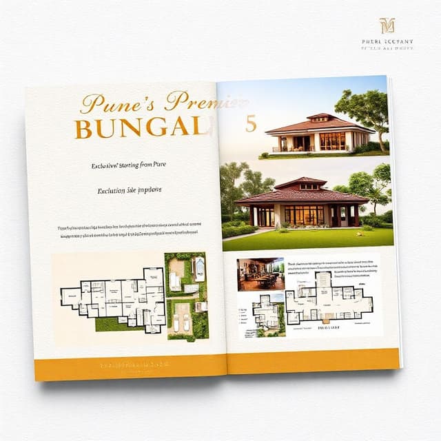 brochure design for a sale of bungalows in Pune, starting from 3cr